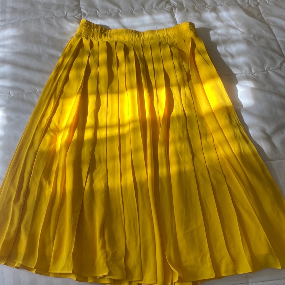 Yellow Pleated JCrew Skirt